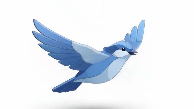 Graceful blue bird illustration soaring through the sky with outstretched wings, symbolizing freedom and natural beauty, an elegant avian artwork perfect for serene designs