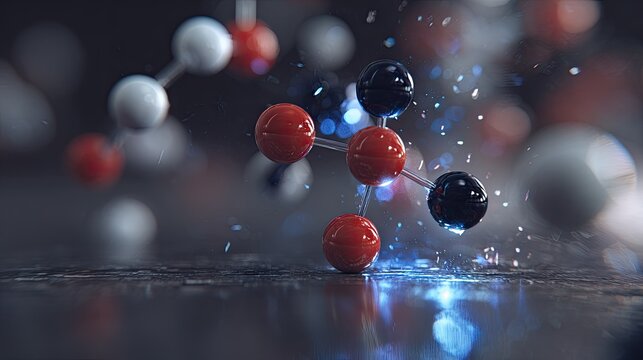 Molecular structure visualization illustrating science and technology concepts - Powered by Adobe