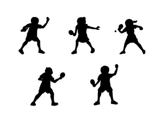 卓球シルエットイラスト