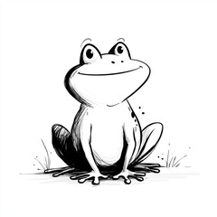 hand drawn sketch of a frog.