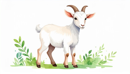Obraz premium goat on green grass