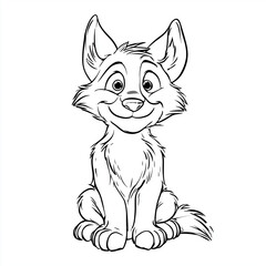 hand drawn sketch of a cute Wolf