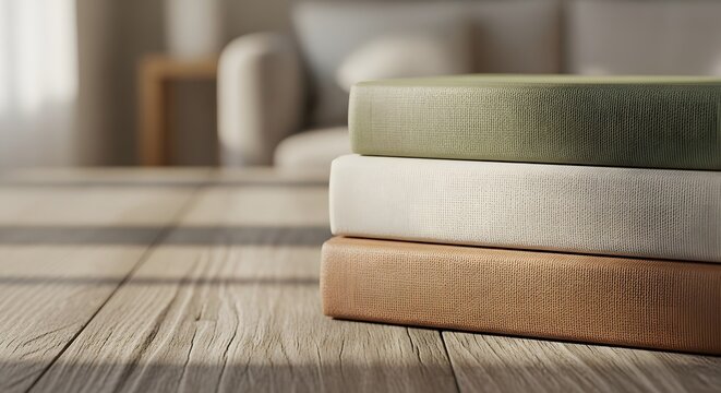 A stack of colorful books on a rustic wooden table in a sunlit home, symbolizing education and a mentoring journey concept for National Mentoring Month. - Powered by Adobe