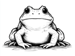 hand drawn sketch of a frog.