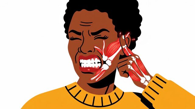 Animated Sequence Depicting Pain and Discomfort with Graphic Elements and Artistic Style