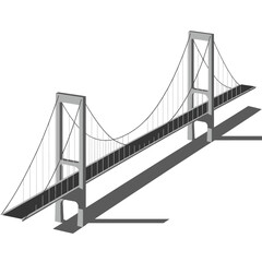 Modern suspension bridge architecture with towering supports and cables