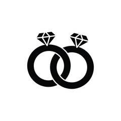 Two interlocking diamond engagement rings icon