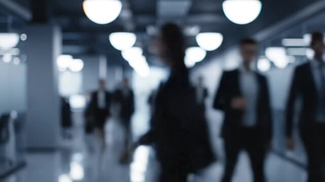 Dynamic business networking corporate office hallway ai generated visuals modern environment professional viewpoint generative ai concept