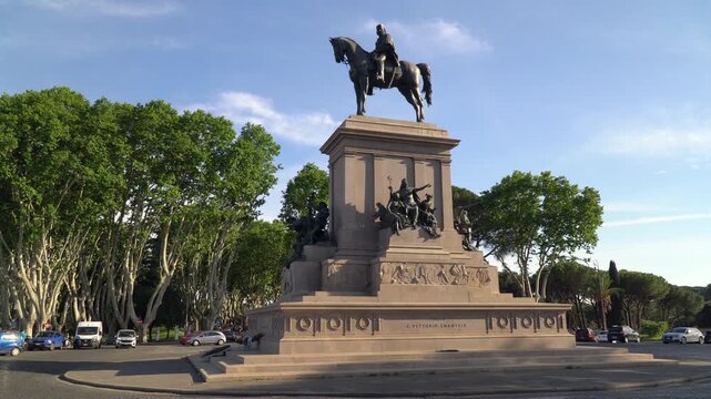 Monument to Giuseppe Garibaldi, located on the top of Janiculum hill in Rome, Italy.	
