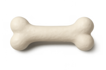 Dog bone chew toy for pets and training, isolated on transparent background, offering a natural snack treat for dogs