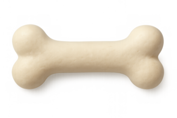 Rawhide dog chew bone offering a healthy pet treat and dental care for canine oral hygiene on a transparent background
