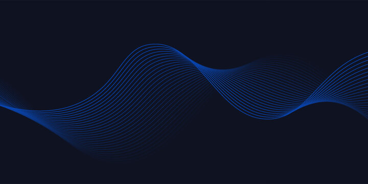 A dynamic and abstract digital design with flowing blue waveforms against a dark background,smooth, curving lines and dotted patterns that create a sense of movement and energy.