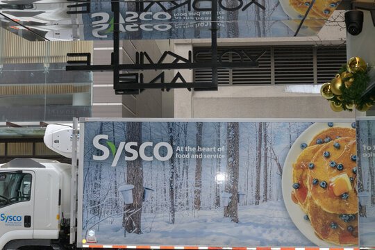 Sysco delivery truck in Yorkville, Toronto