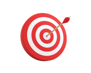 Red target with arrow hitting the bullseye