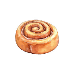 chinnamon roll cake hand drawn vector illustration