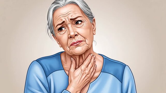 Woman Experiencing Discomfort: Visual Depiction Of Various Pain Expressions