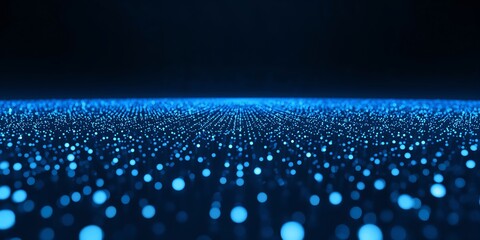 Abstract Blue Particle Field Background Technology Concept