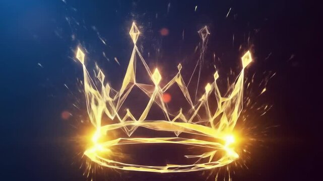 Golden Crown Geometric Design Elegance and Modernity