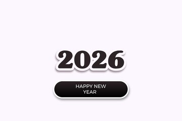 2026 new year black typography on Off-White Purple Tint background 