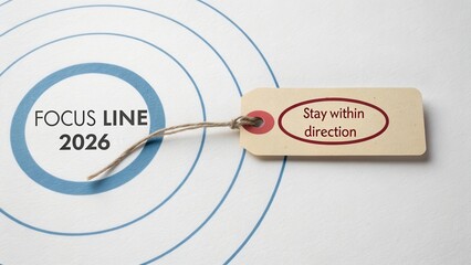 Focus Line 2026 Concept with Tag Stay Within Direction on Circular Target Background for Business Planning and Strategy Visualization