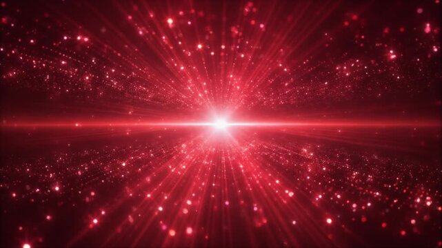 キラキラ放射線のルビーレッド光背景