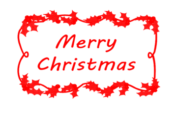 Elegant red merry christmas greeting with festive border