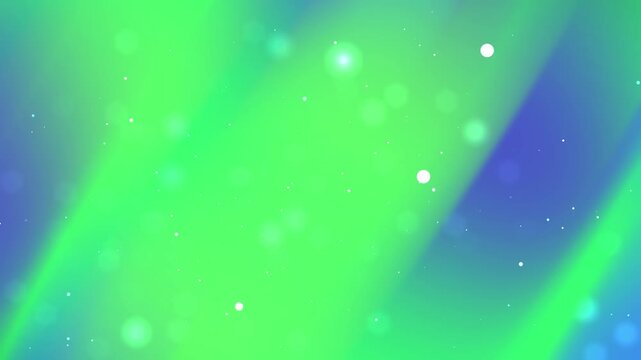 Abstract background featuring a blend of green and blue hues with soft bokeh effects and light spots.