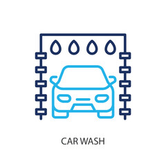 Car wash thin line icons. Original vector illustration.