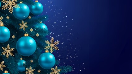 豪華な金色の紙吹雪とスポットライトのような青い背景