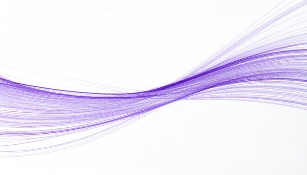 Abstract purple wave lines on white background, modern flowing design element, digital art, smooth curve, elegant graphic, futuristic concept, vibrant color, dynamic motion, light effect, copy space