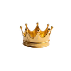 Gold crown on transparency background, royal crown, metal crown, gold jewelry, isolated crown