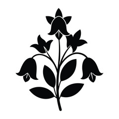 Artistic vector of bluebell flowers with layered petals realistic highlights and delicate composition