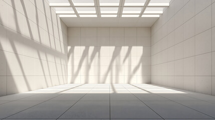 Fototapeta premium Cloud dancer minimalist architecture interior design bright space sunlight empty room indoors colour of the year 2026