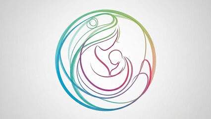 Stylized mother and child illustration conveys maternal love and family bonds beautifully