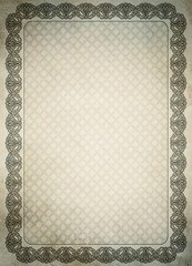 Old paper background with decorative vintage border.