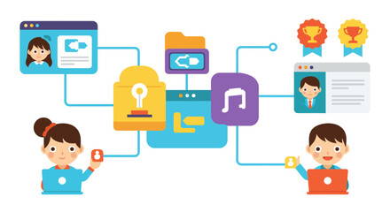 Dynamic network communication with modern design, showcasing teamwork and collaboration for vibrant business applications and creative project management success