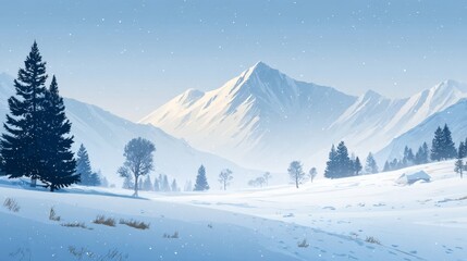 Obraz premium a winter landscape with two views of a snow covered alpine scene, each showcasing a different perspective