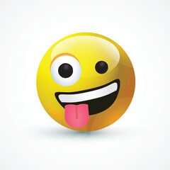 vector round yellow cartoon bubble emoticons comment social media chat comment reactions, icon template face emoji character message