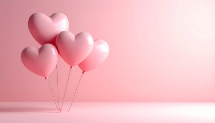 Pink Heart Balloons - A Romantic Valentines Day Celebration.