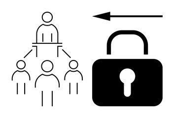 Data security. Simplified lock and hierarchy structure data security within an organization. Data security enhancing information control and access. For systems, management, tech innovation