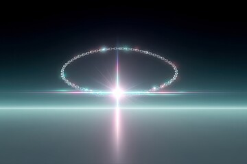 Chain Circle Glowing with Light in Abstract Space