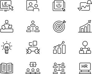 Business and Management Icon Set Collection