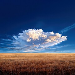 Cloud Formation Above Field at Sunset