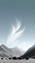Cloud Formation Rising Above Mountains