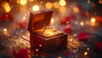 Golden Promise - A Rings Radiant Glow in a Rustic Box.