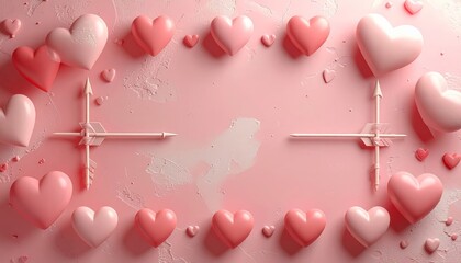 Romantic Pink Hearts Frame - A Valentines Day Celebration of Love.