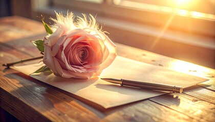 Rose and Letter - A Moment of Reflection and Connection.