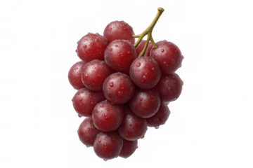 Fresh red grapes bunch with water drops, symbolizing organic healthy food and sweet natural snack