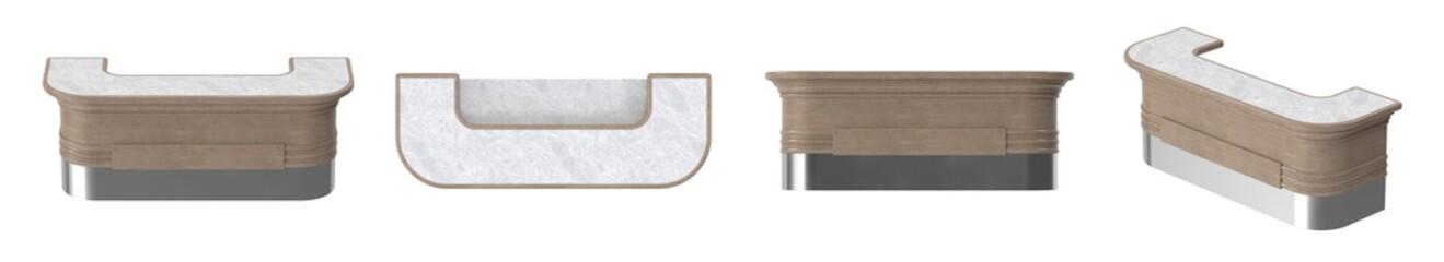 Architectural detail of a decorative stone fireplace mantel with a curved design