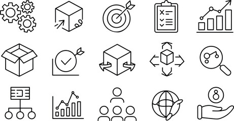 Business Process Automation and Management Icons